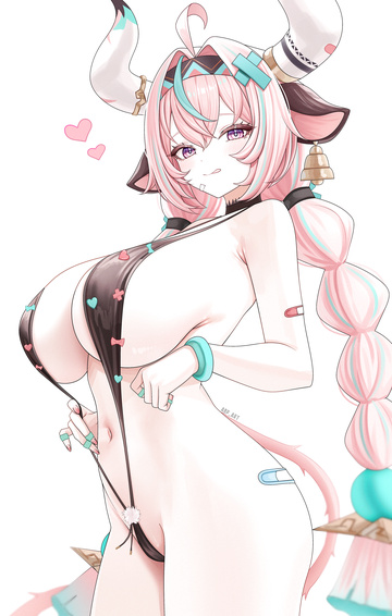 Varesa in her slingshot swimsuit