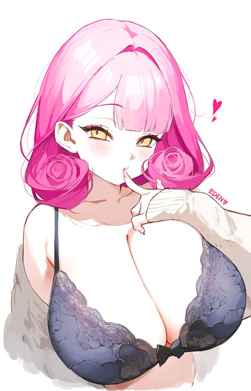 Pink hair and huge boobs