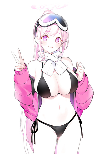 Eimi doing a peace sign