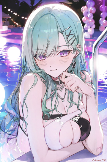 Yakumo Beni at a night pool