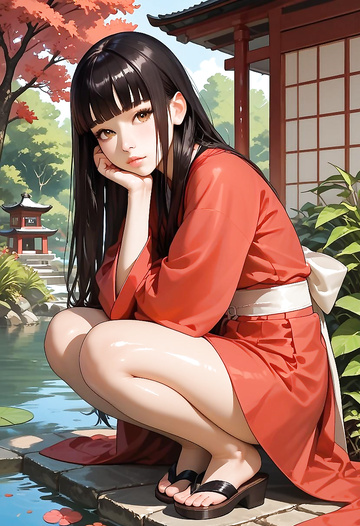 Shrine maiden secretly meets with her lover