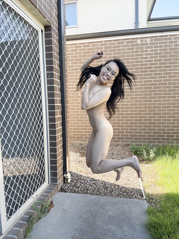 This is how I enjoyed the sunny day naked in my backyard