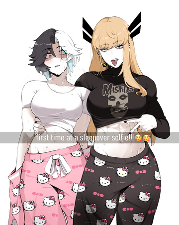 Magik y Luna teniendo una pijamada.