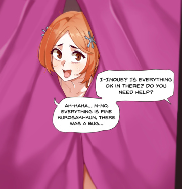 Inoue siendo atacado por Rukia en los vestuarios.