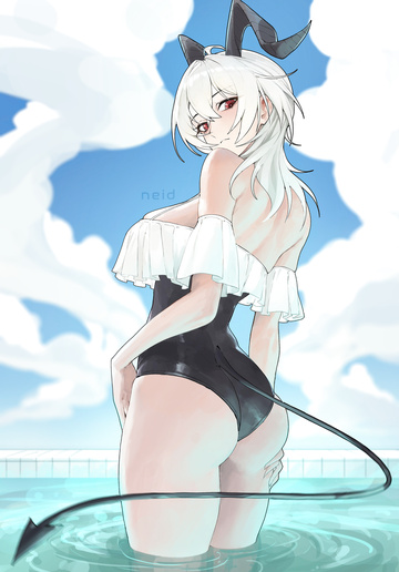 Zani en la piscina