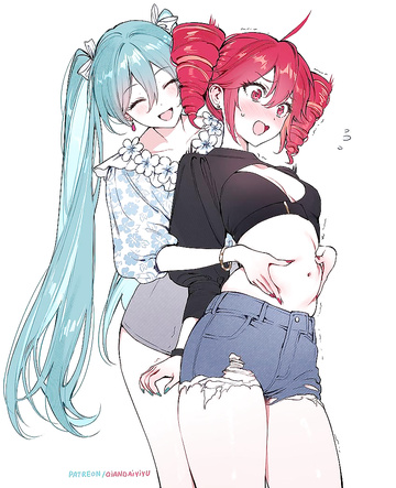 Miku burlándose de Teto