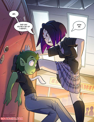 Raven quiere ver a la bestia en Beastboy
