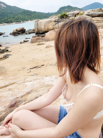 Schöne Aussicht auf einen Strand in Hongkong